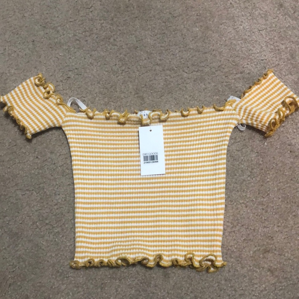 Stripe off the shoulder top